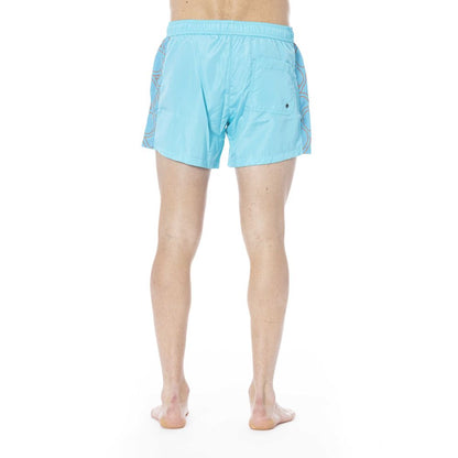 Trussardi Beachwear Light Blue Polyester Swimwear