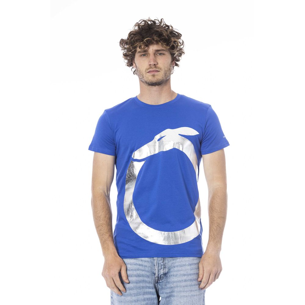 Trussardi Beachwear Blue Cotton T-Shirt