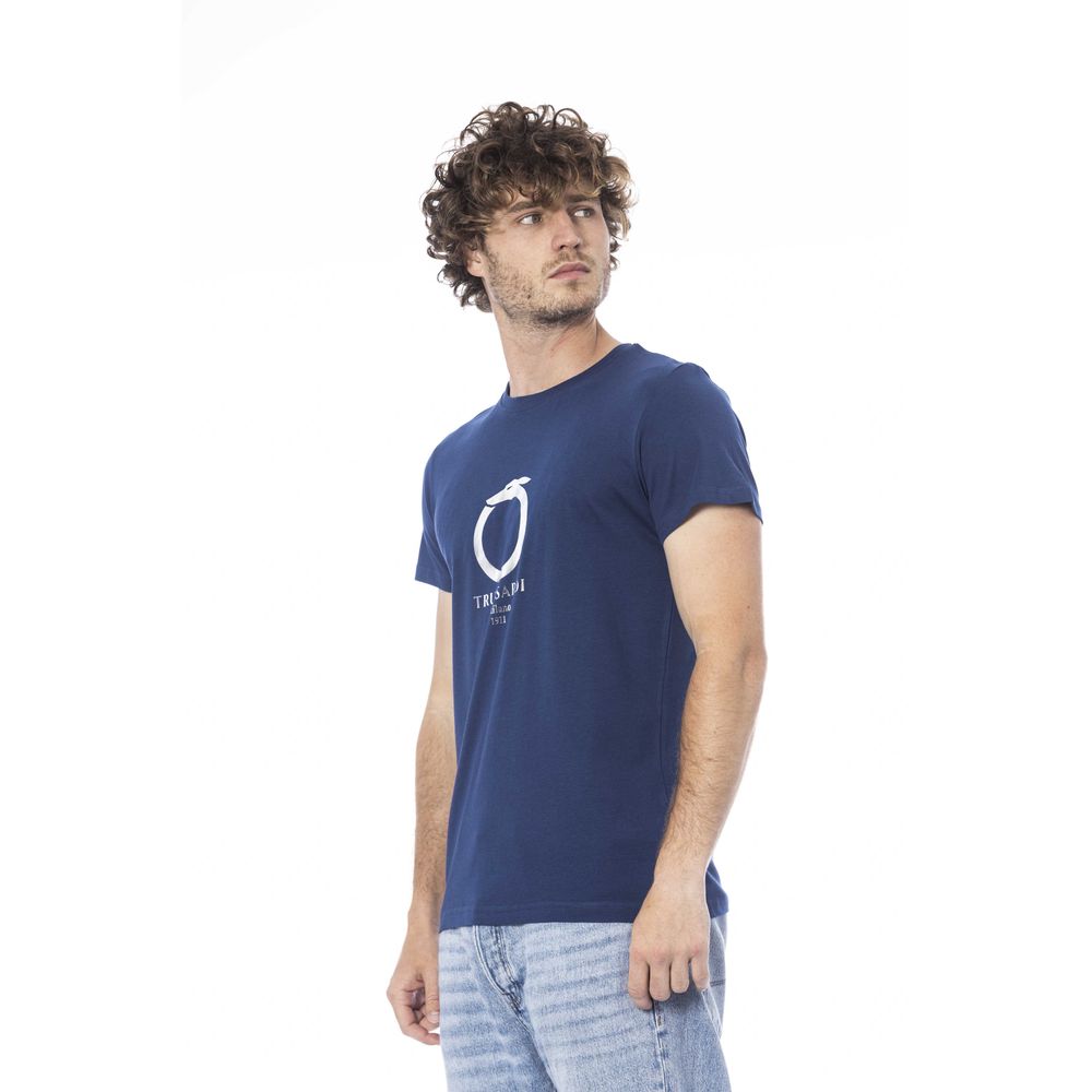 Trussardi Beachwear Blue Cotton T-Shirt