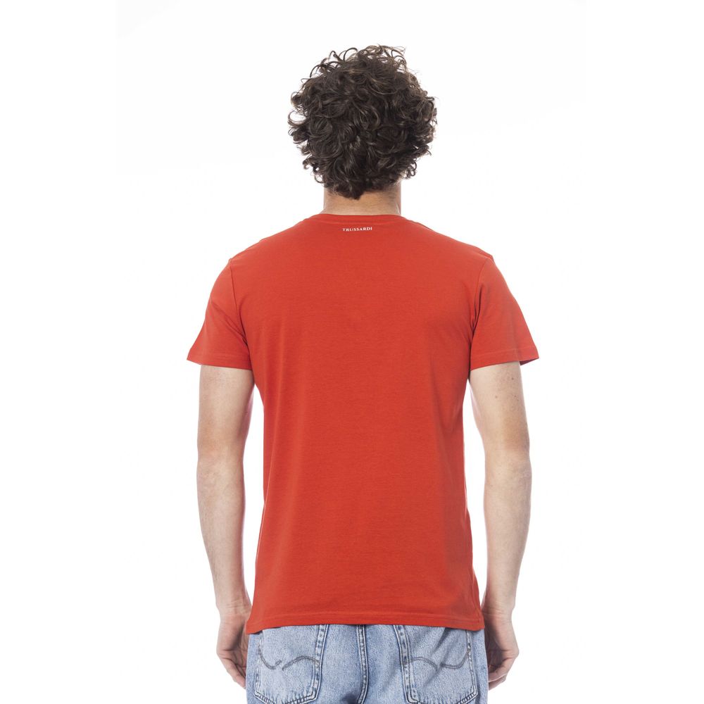 Trussardi Beachwear Red Cotton T-Shirt