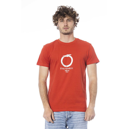 Trussardi Beachwear Red Cotton T-Shirt