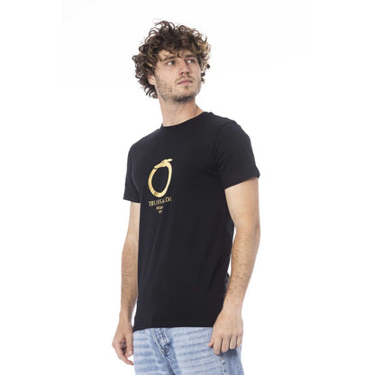 Trussardi Beachwear Black Cotton T-Shirt