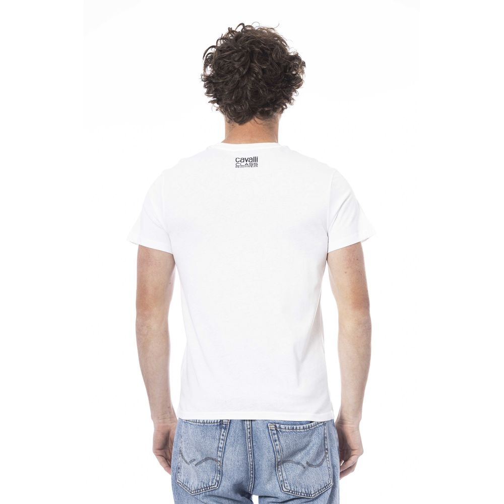 Cavalli Class White Cotton T-Shirt