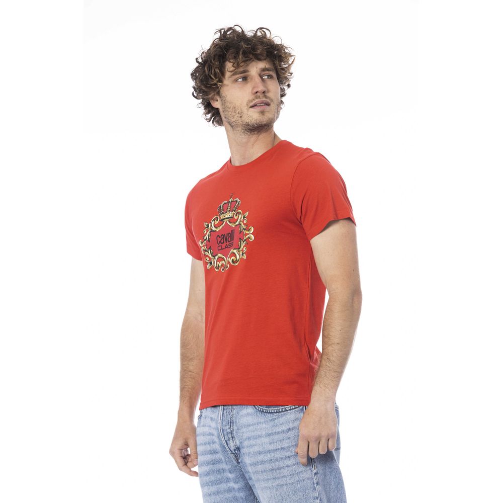 Cavalli Class Red Cotton T-Shirt