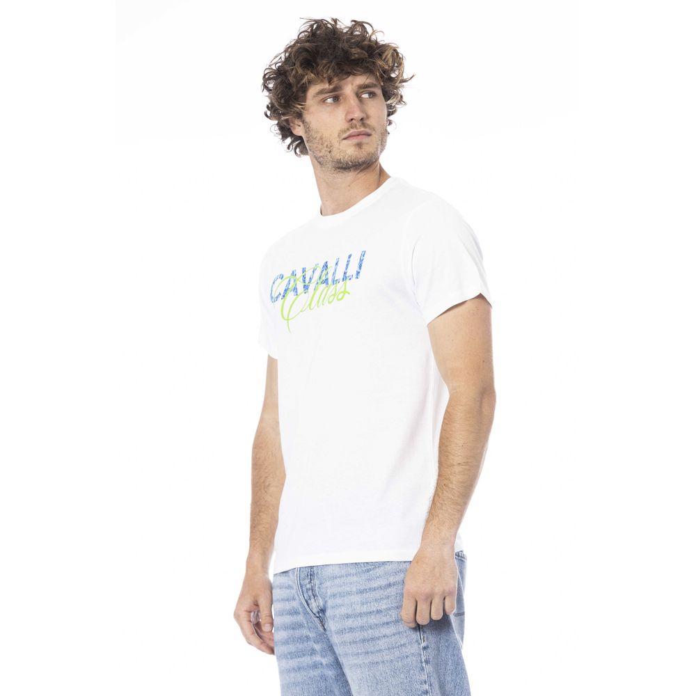 Cavalli Class White Cotton T-Shirt