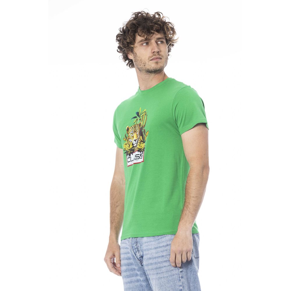 Cavalli Class Green Cotton T-Shirt