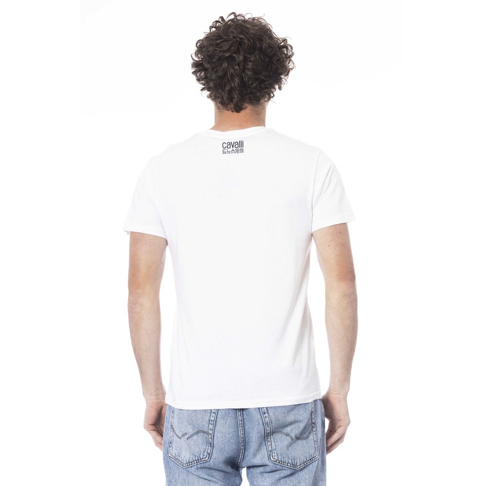 Cavalli Class White Cotton T-Shirt