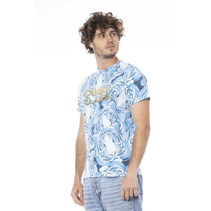 Cavalli Class Light Blue Cotton T-Shirt