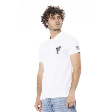 Cavalli Class White Cotton Polo Shirt