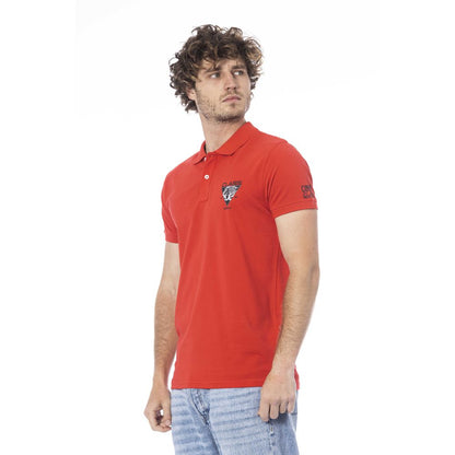 Cavalli Class Red Cotton Polo Shirt