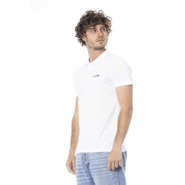 Cavalli Class White Cotton Polo Shirt