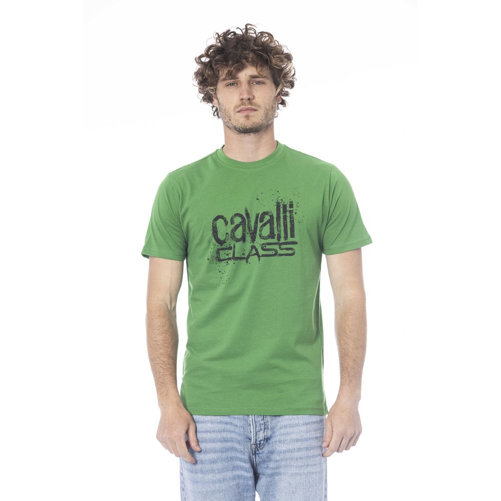 Cavalli Class Green Cotton T-Shirt