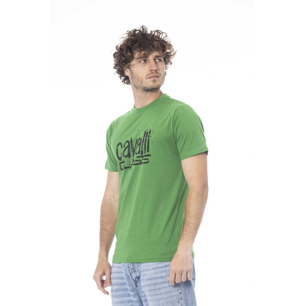 Cavalli Class Green Cotton T-Shirt