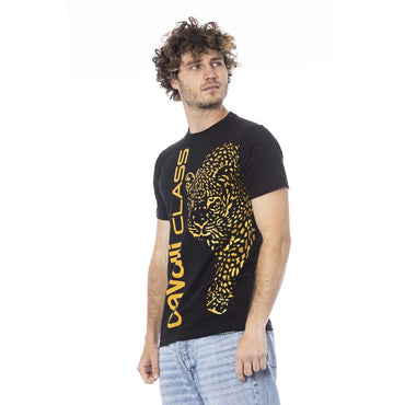 Cavalli Class Black Cotton T-Shirt