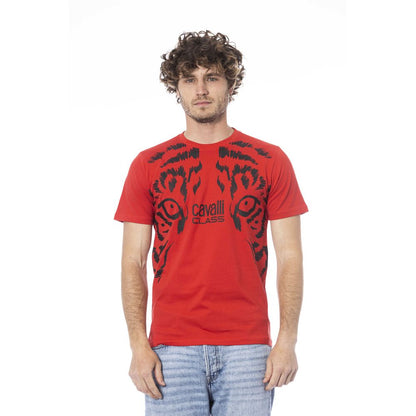 Cavalli Class Red Cotton T-Shirt