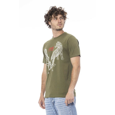 Cavalli Class Green Cotton T-Shirt