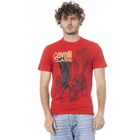 Cavalli Class Red Cotton T-Shirt