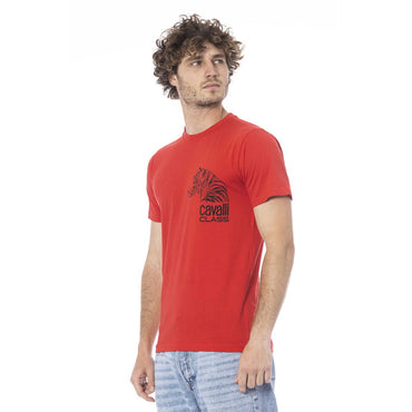 Cavalli Class Red Cotton T-Shirt