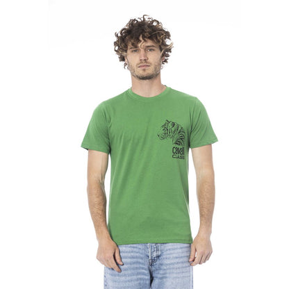 Cavalli Class Green Cotton T-Shirt