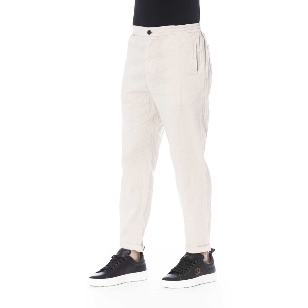 Distretto12 Beige Linen Jeans & Pant