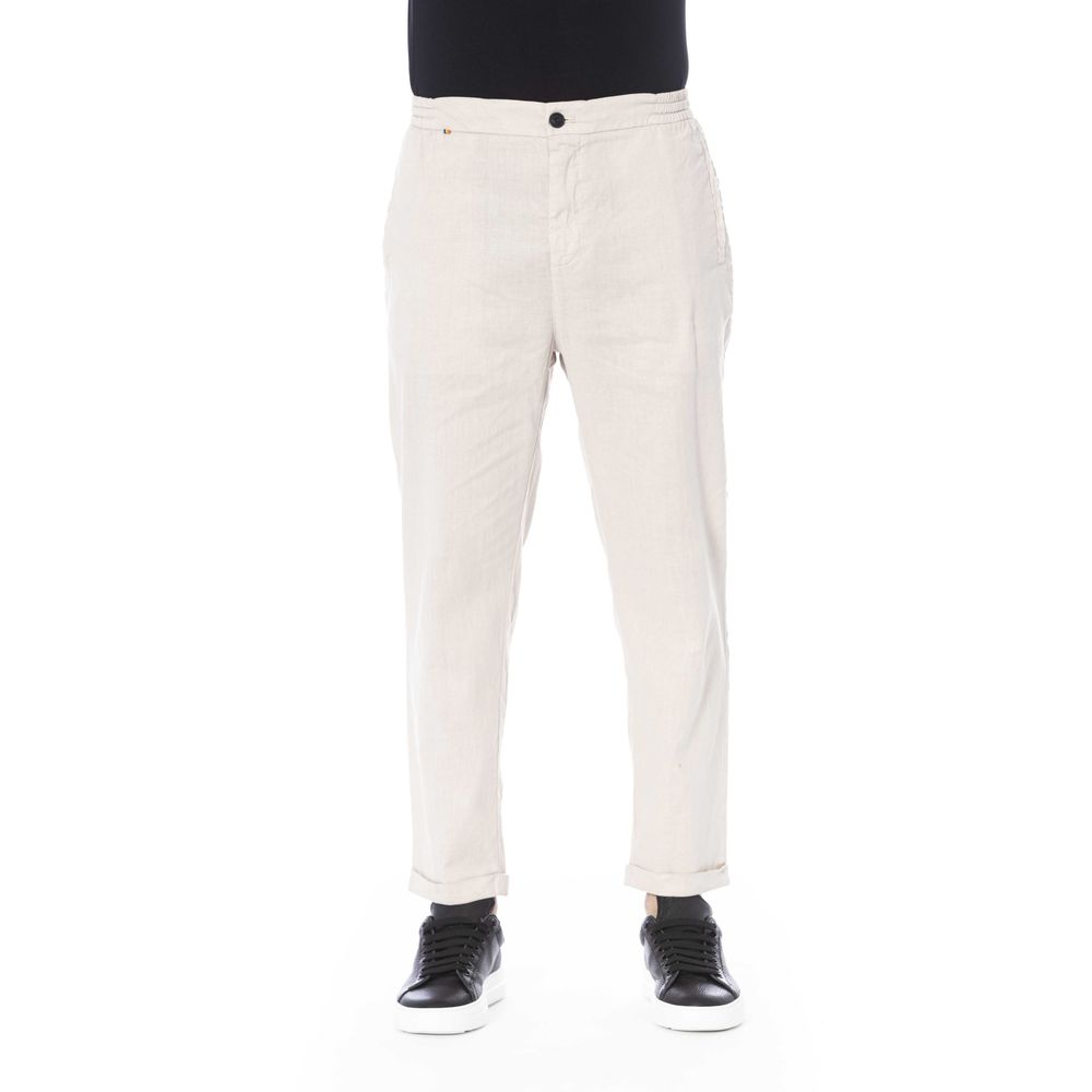 Distretto12 Beige Linen Jeans & Pant