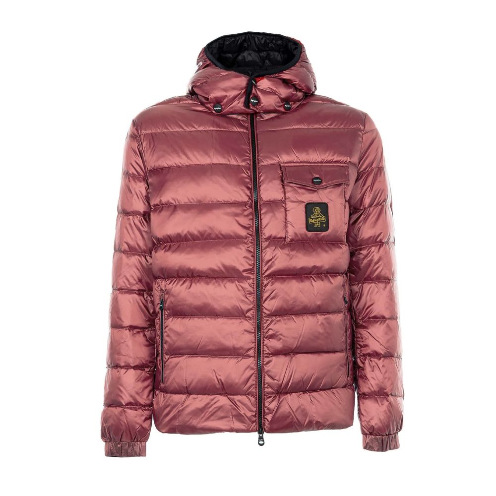 Refrigiwear Elegant Pink Hooded Jacket with Zip Pockets