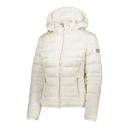 Yes Zee Chic White Short Down Jacket with Hood