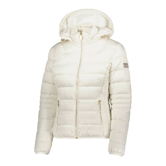 Yes Zee Chic White Short Down Jacket with Hood