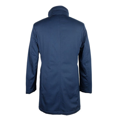 Hergestellt in Italien. Blaue Vergine-Wolljacke