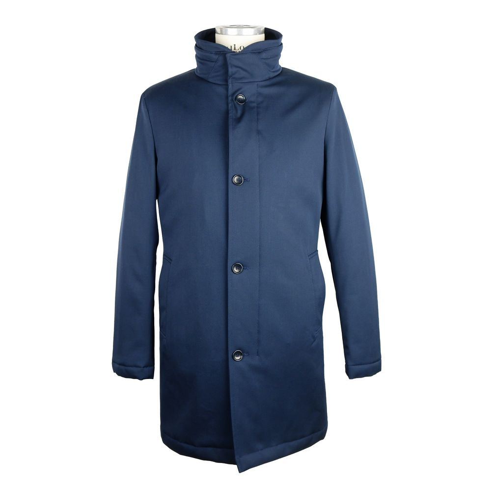 Hergestellt in Italien. Blaue Vergine-Wolljacke