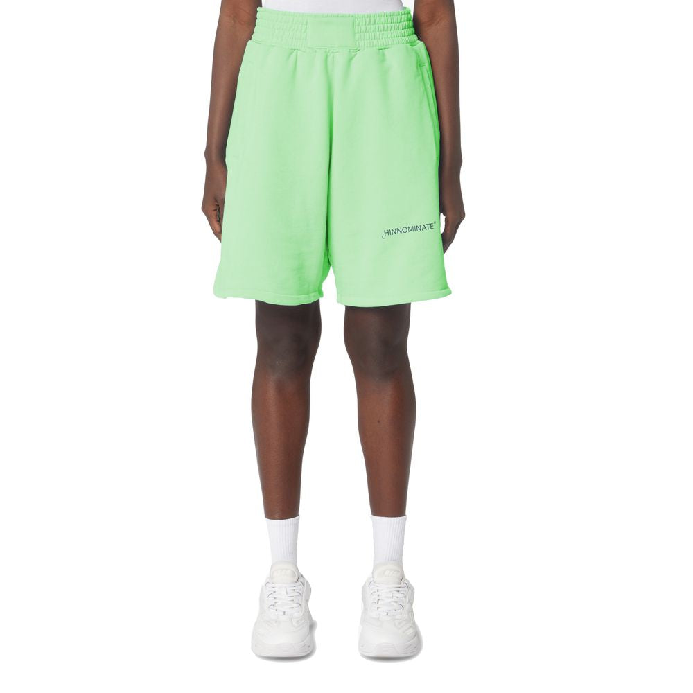 Hinnominate Chic Green Cotton Bermuda Shorts with Logo