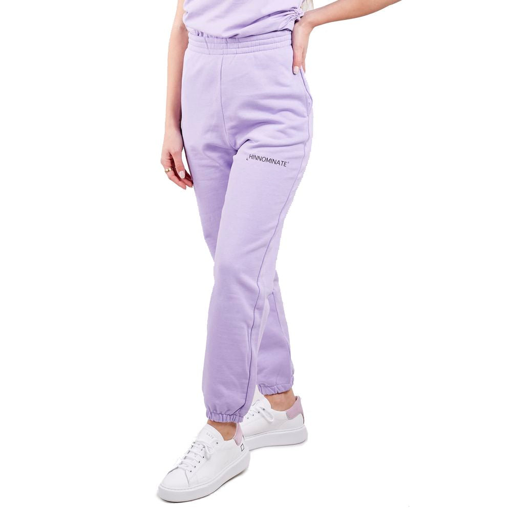 Hinnominate Elevated Purple Fleece Trousers with High Waist