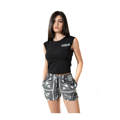 Comme Des Fuckdown Chic Monochrome Palms Cotton Shorts