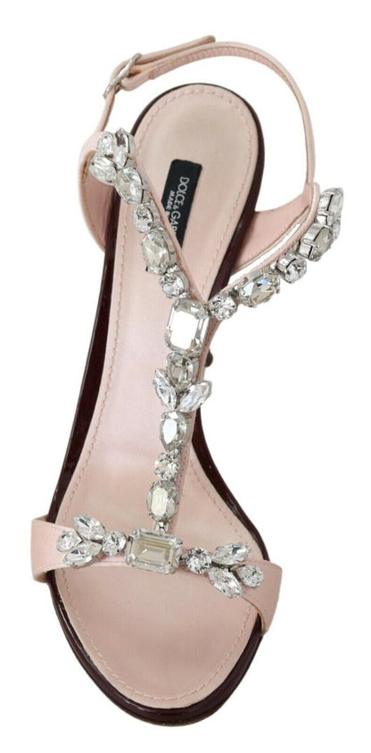 Dolce &amp; Gabbana Pink Crystals Heels Keira Sandalen