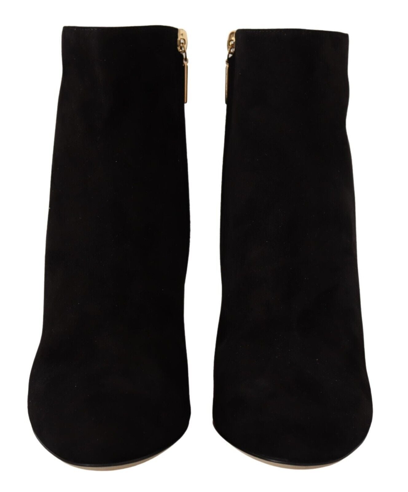 Dolce &amp; Gabbana schwarzes Wildleder mit Kristallabsatz, Stiefel, Schuhe