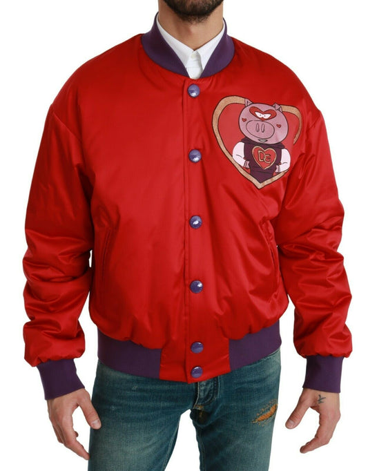 Dolce &amp; Gabbana Rote YEAR OF THE PIG Bomberjacke