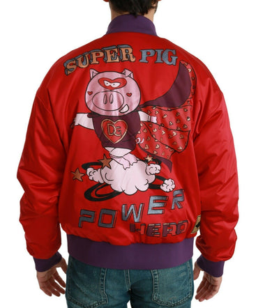 Dolce &amp; Gabbana Rote YEAR OF THE PIG Bomberjacke