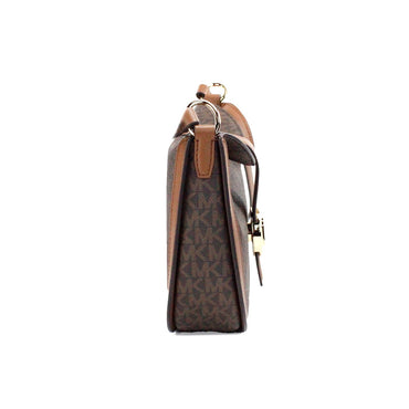 Michael Kors Gabby Small Brown Signature PVC Foldover Hobo Crossbody Bag