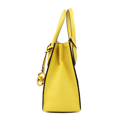 Michael Kors Mercer Medium Daffodil Pebble Leather Messenger Crossbody Bag Purse