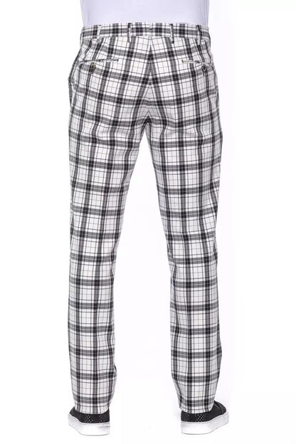 PT Torino Elegant Checked Cotton Trousers