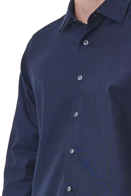 Bagutta Elegant Blue Regular Fit Italian Collar Shirt