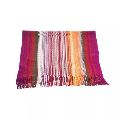 Missoni Geometric Pattern Fringed Scarf in Vibrant Hues