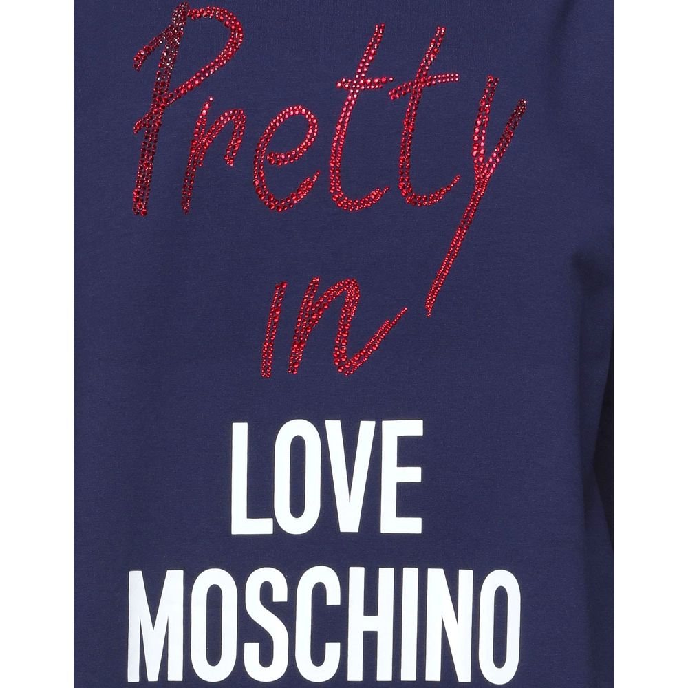 Love Moschino Elegant V-Neck Beaded Logo Dress