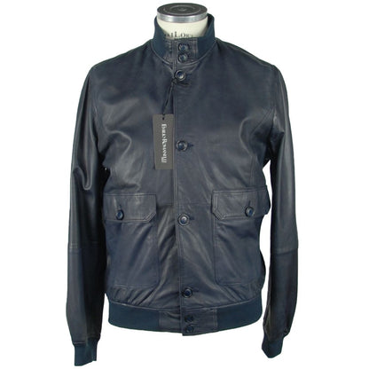 Blaue Lederjacke von Emilio Romanelli