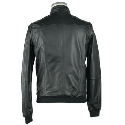 Schwarze Lederjacke von Emilio Romanelli