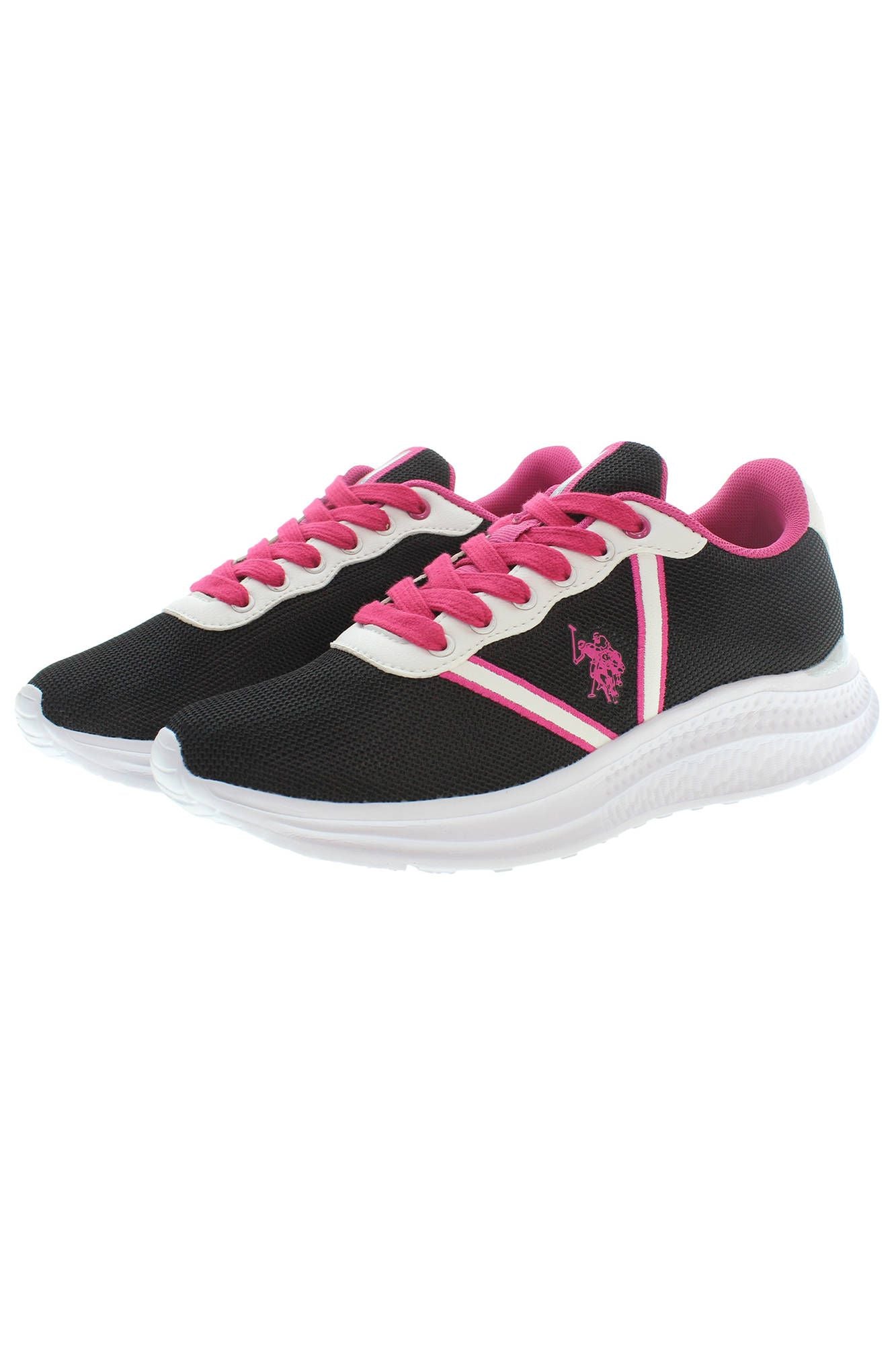 U.S. POLO ASSN. Chic Black Lace-Up Sports Sneakers