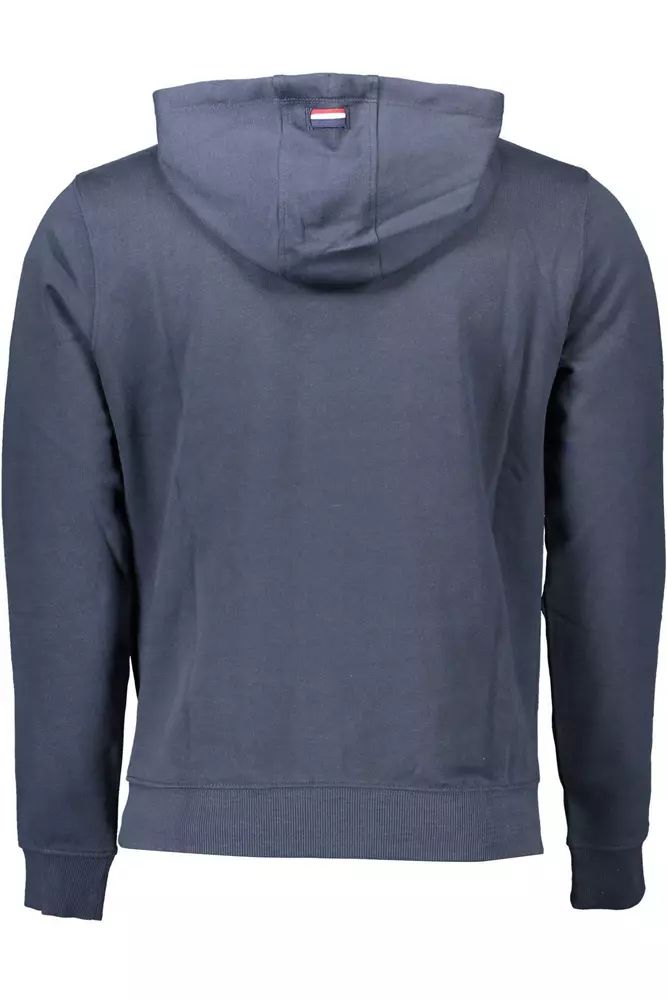 U.S. POLO ASSN. Chic Hooded Blue Sweater with Central Pocket