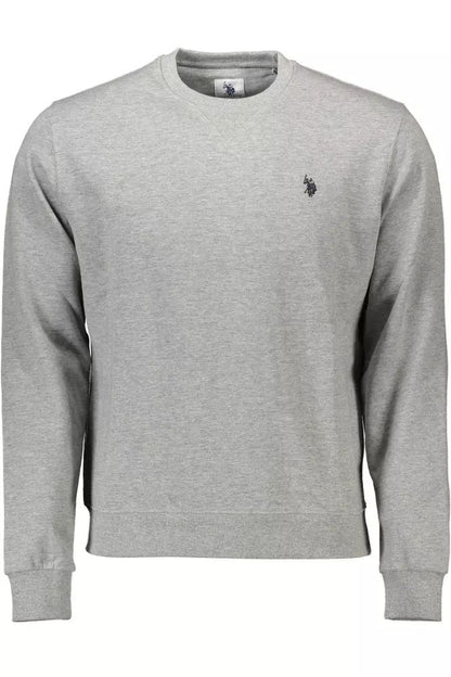 U.S. POLO ASSN. Classic Gray Cotton Sweatshirt with Embroidered Logo