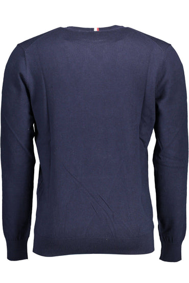 U.S. POLO ASSN. Sophisticated Blue Cotton Cashmere Sweater