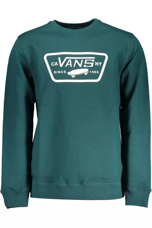 Vans Green Logo Print Round Neck Sweatshirt